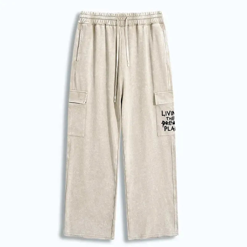 washed utility sweatpants for daily wear
