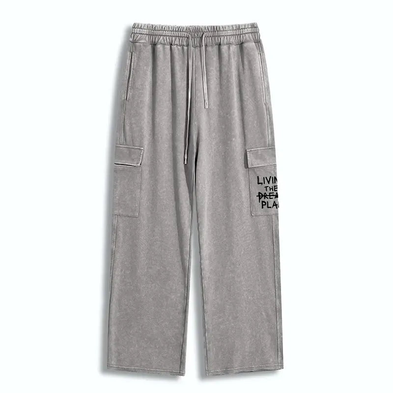 washed utility sweatpants for daily wear