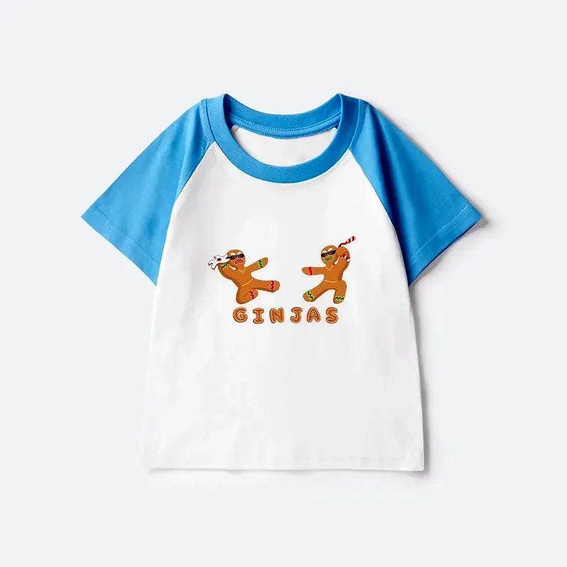 Kyoto-Lion Gingerbread Ninja Kids Raglan T-shirt