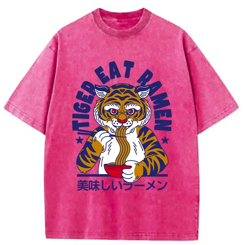 japanese vintage tiger ramen shirt for men