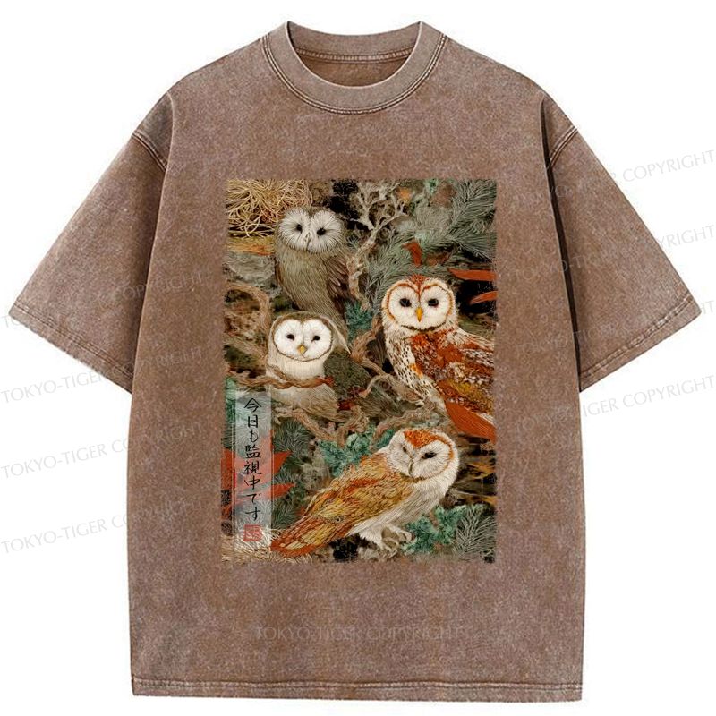 Japanese streetwear owl shirt for gift