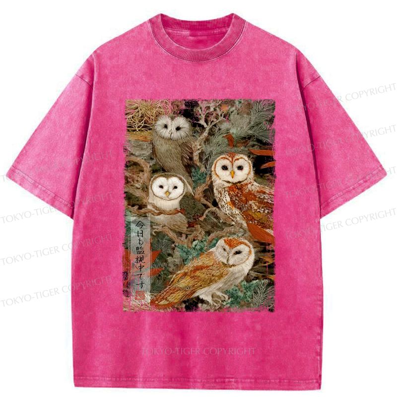 Japanese streetwear owl shirt for gift