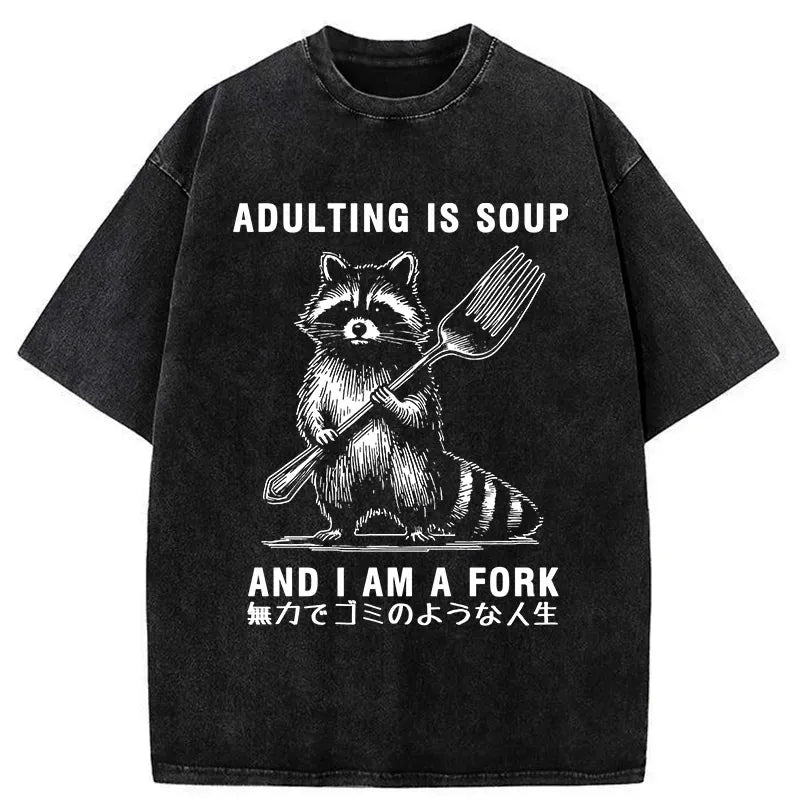 Japanese Vintage Washed T-Shirt for Daily Wear