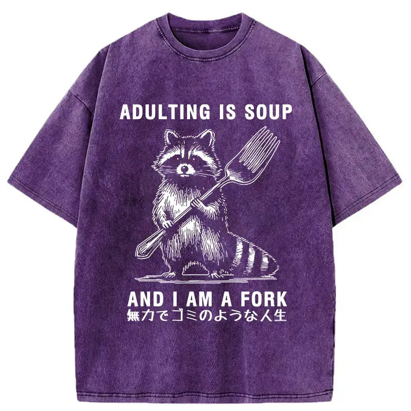 Japanese Vintage Washed T-Shirt for Daily Wear