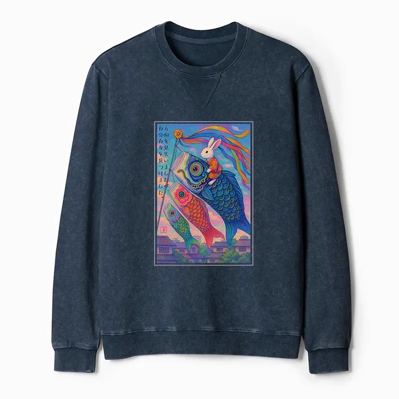Japanese Ukiyoe Rabbit Sweatshirt