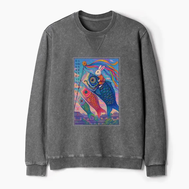Japanese Ukiyoe Rabbit Sweatshirt