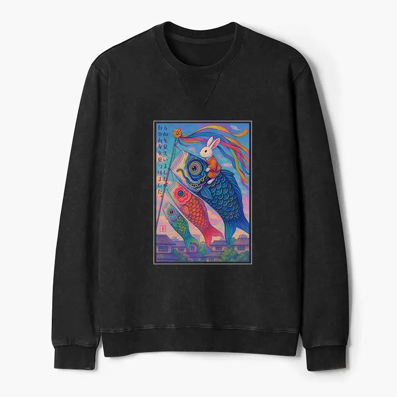 Japanese Ukiyoe Rabbit Sweatshirt