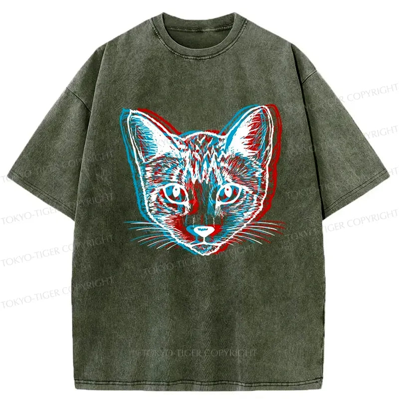 Vintage Japanese Cat T-Shirt for Streetwear