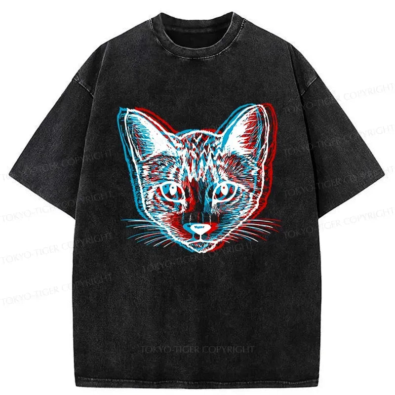 Vintage Japanese Cat T-Shirt for Streetwear