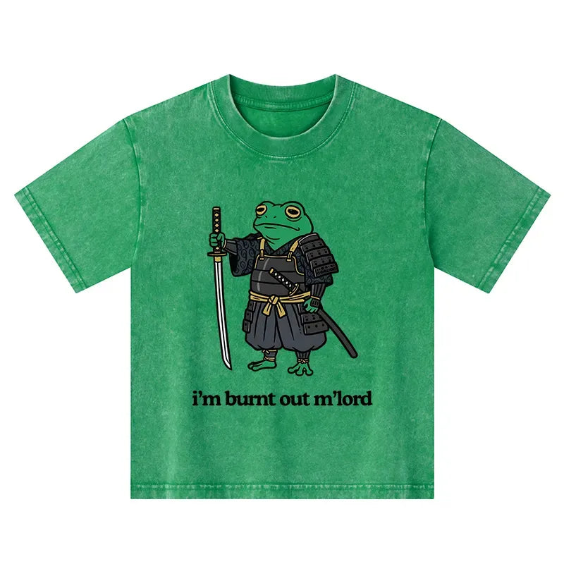 Kyoto-Lion Tired Frog Kids Washed T-Shirt