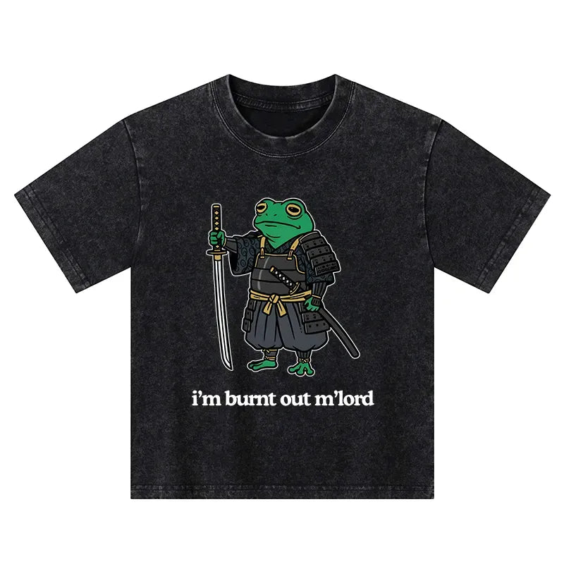 Kyoto-Lion Tired Frog Kids Washed T-Shirt
