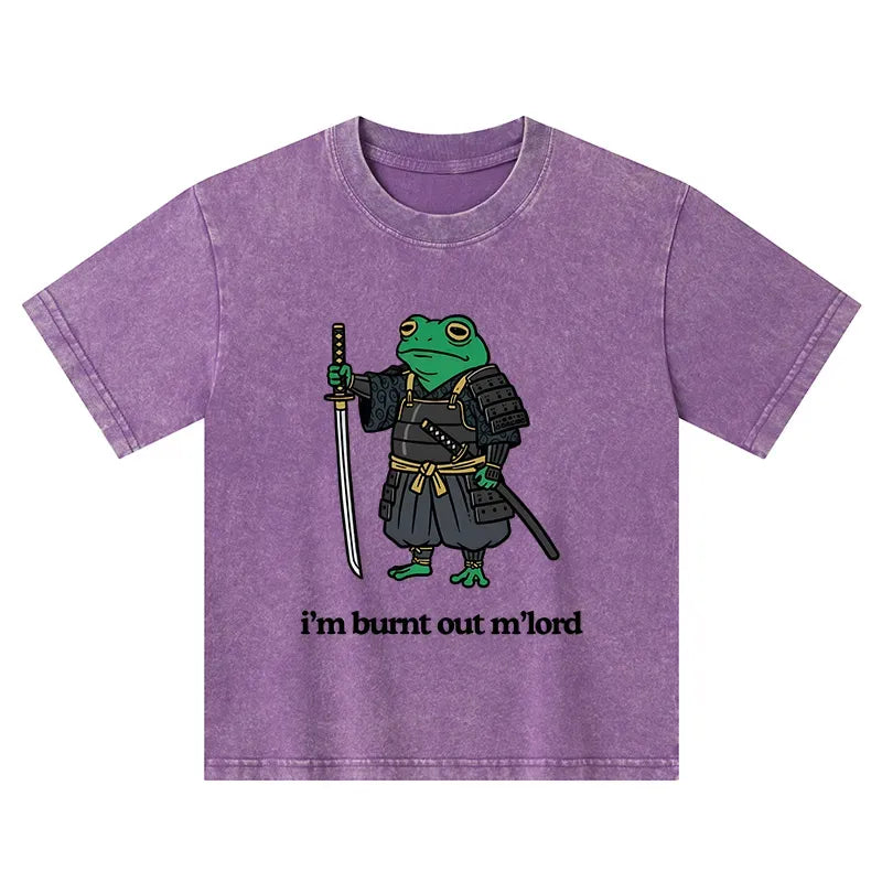 Kyoto-Lion Tired Frog Kids Washed T-Shirt