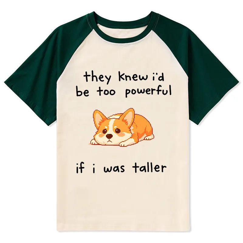 Kyoto-Lion Funny Short Dog Joke Raglan T-shirt