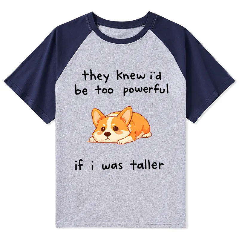 Kyoto-Lion Funny Short Dog Joke Raglan T-shirt