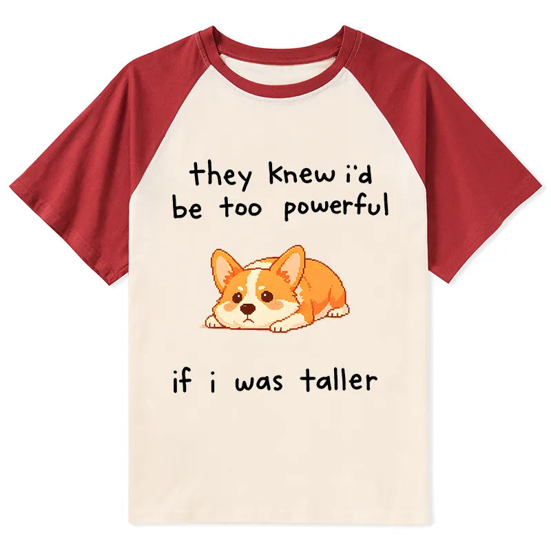 Kyoto-Lion Funny Short Dog Joke Raglan T-shirt