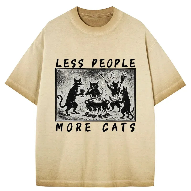 Kyoto-Lion Cat Sacrifice Ceremony Gradient Washed T-Shirt