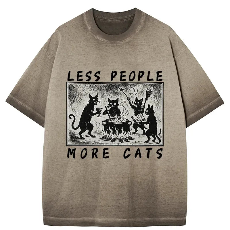 Kyoto-Lion Cat Sacrifice Ceremony Gradient Washed T-Shirt