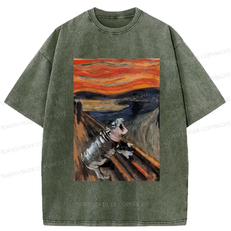 Moo Deng Washed T-Shirt for Cosplay