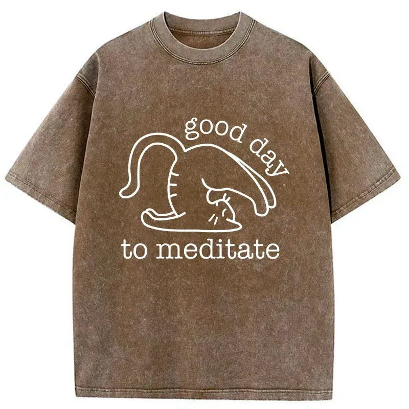 Vintage Cat Yoga Tee On Sale