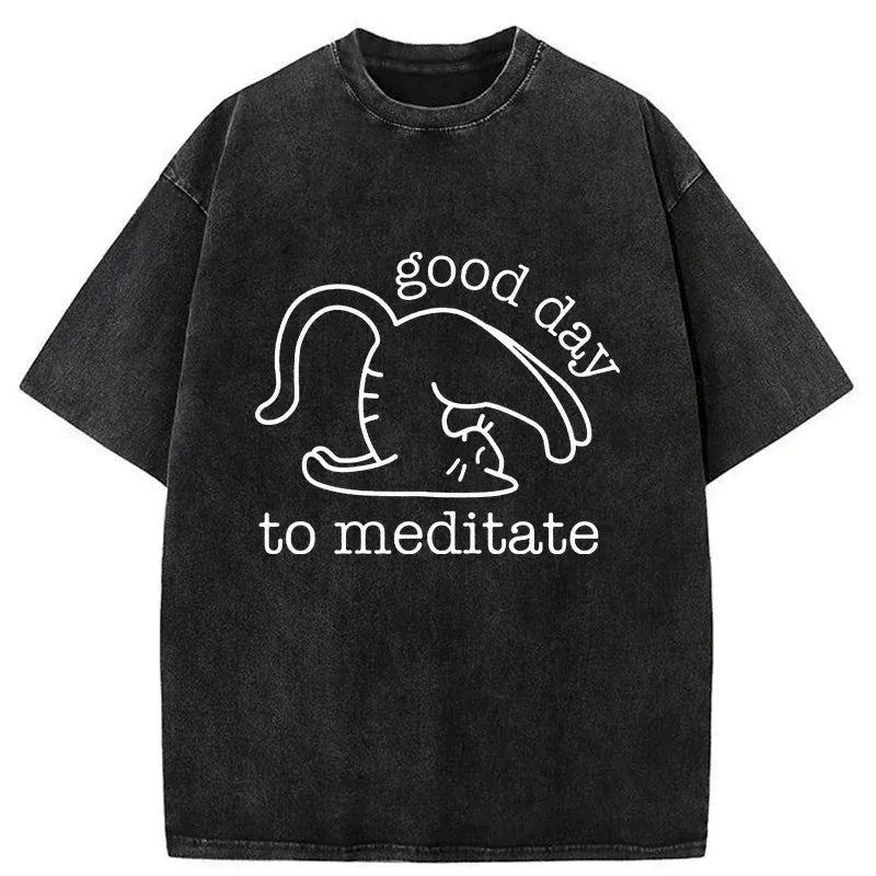 Japanese Cat Yoga T-Shirt Free Shipping