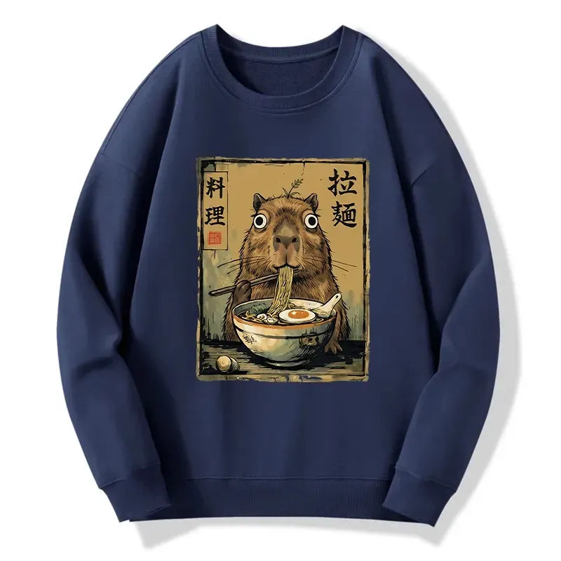 kyoto lion cute capybara ramen sweatshirt