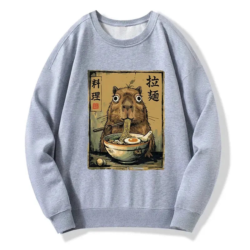 japanese vintage capybara ramen sweatshirt gift idea