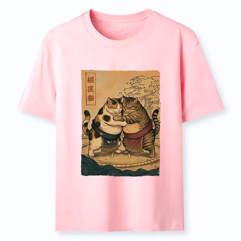Sumo cat lovers unisex cotton tee