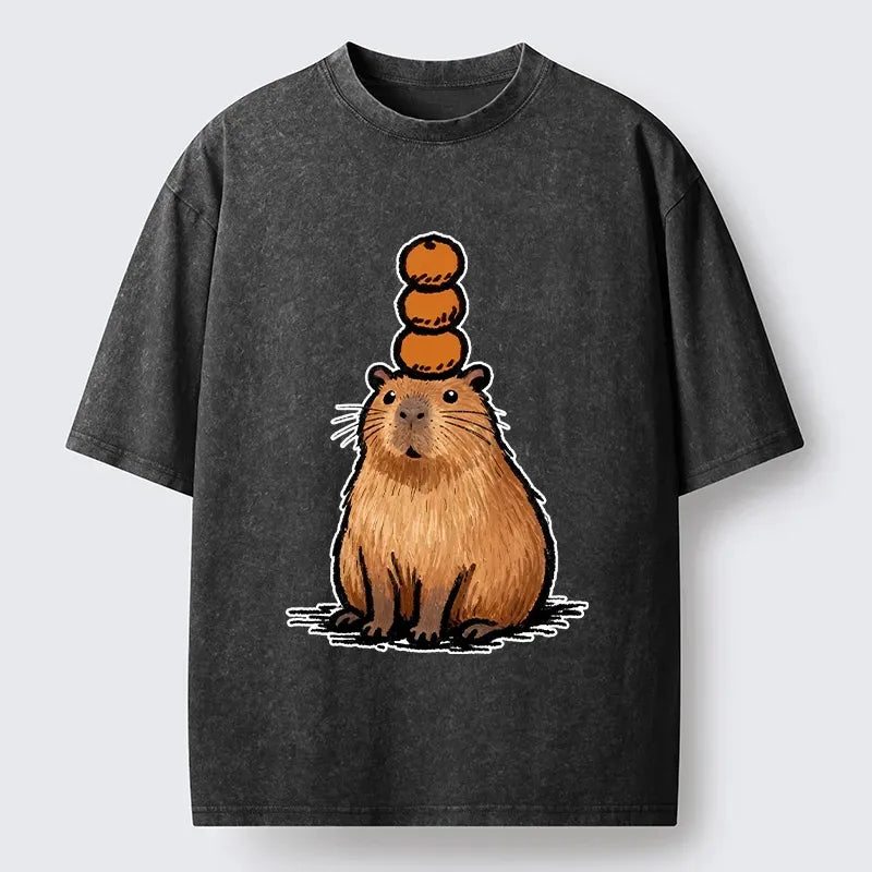 orange washed capybara tee on sale