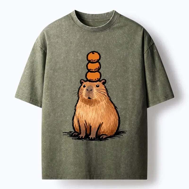 orange washed capybara tee on sale