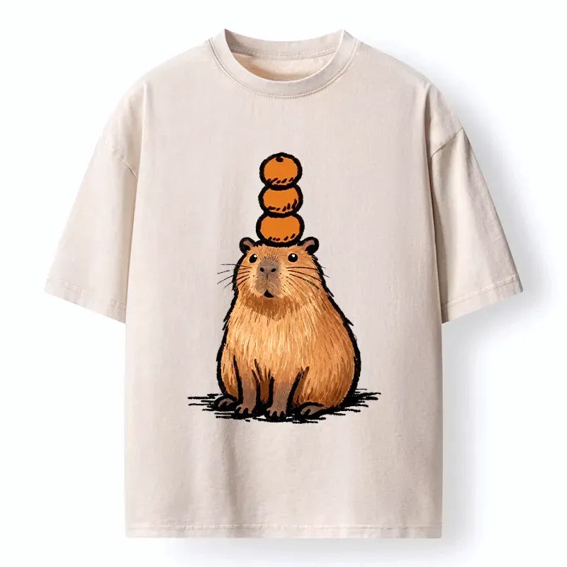 orange washed capybara tee on sale