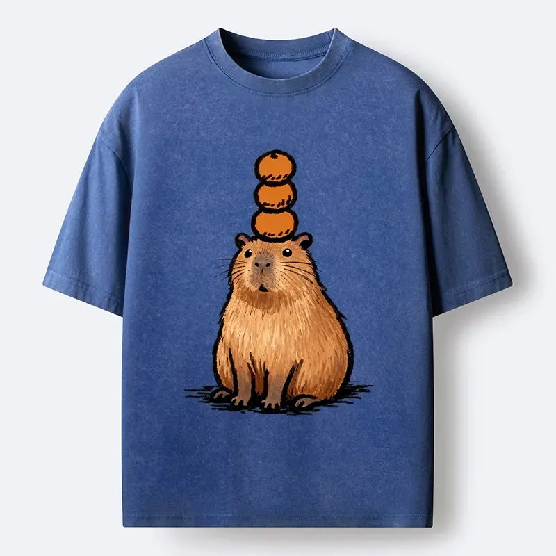 orange washed capybara tee on sale
