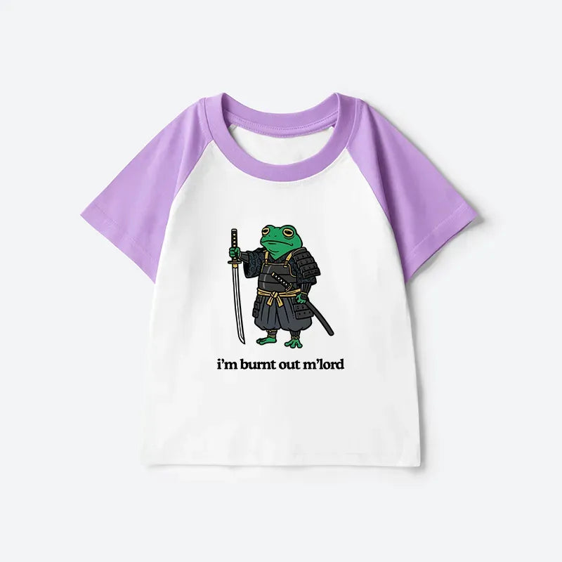 Kyoto-Lion Tired Frog Kids Raglan T-shirt