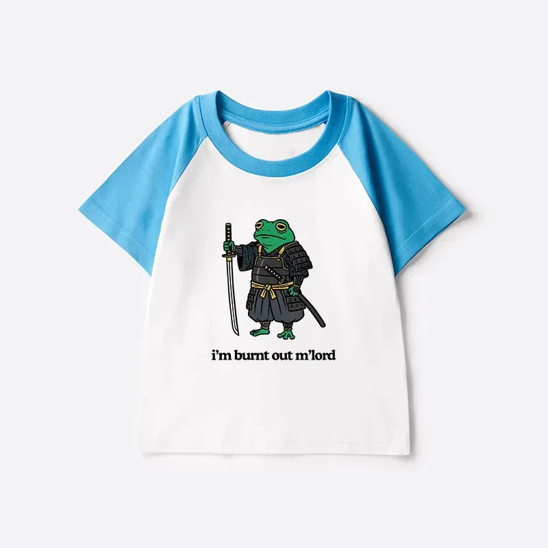 Kyoto-Lion Tired Frog Kids Raglan T-shirt