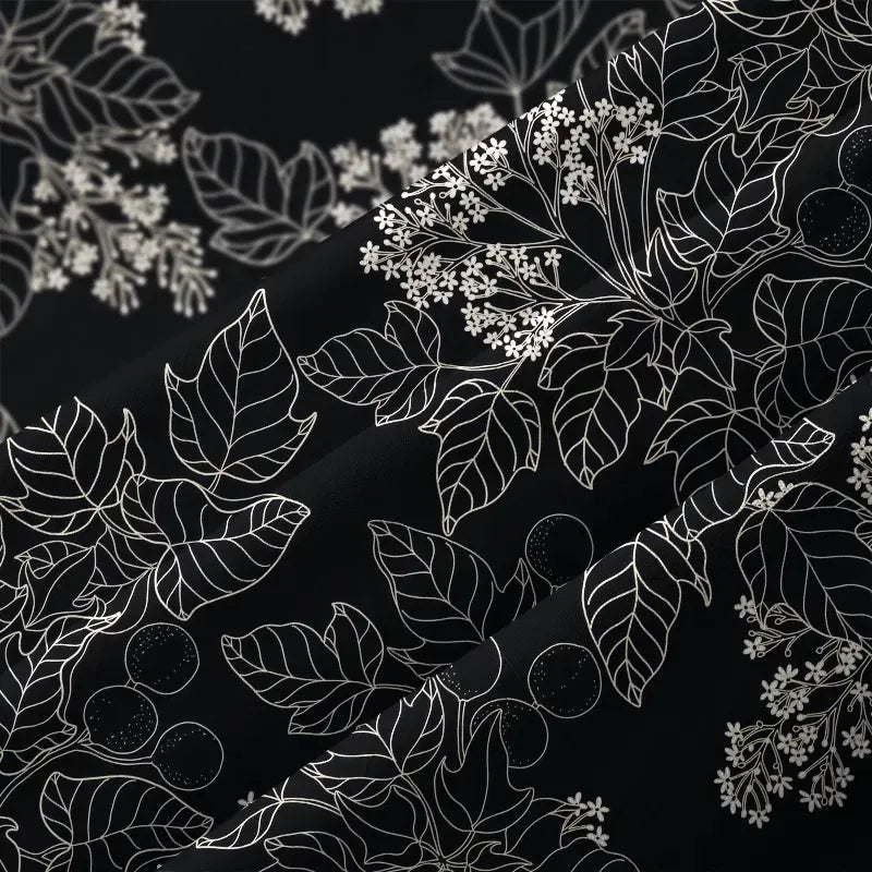 Japanese leaf berry button-up shirt for everyday