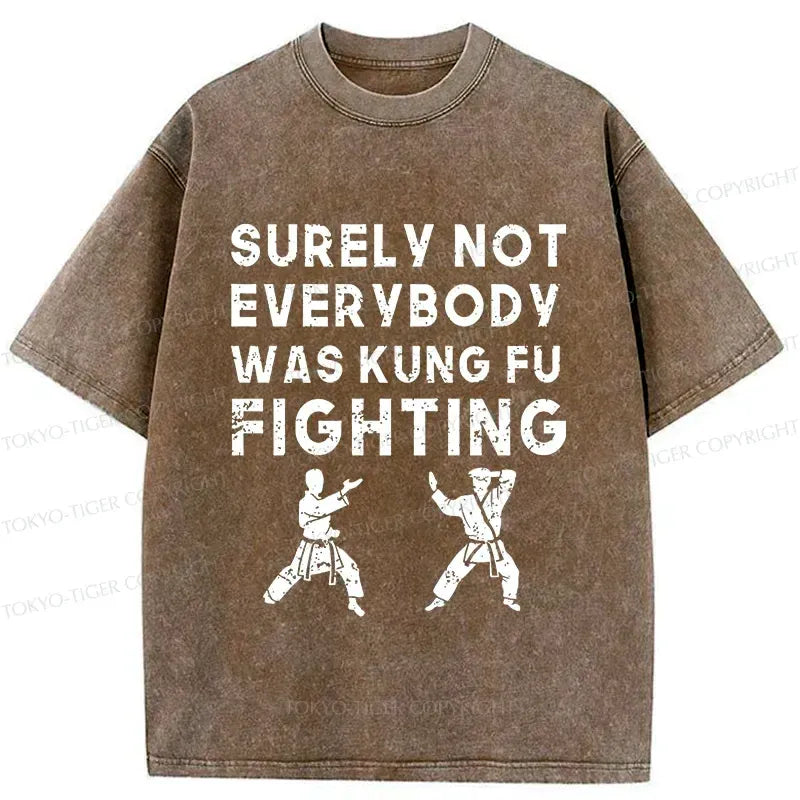 Kyoto-Lion Funny Kung Fu Washed T-Shirt