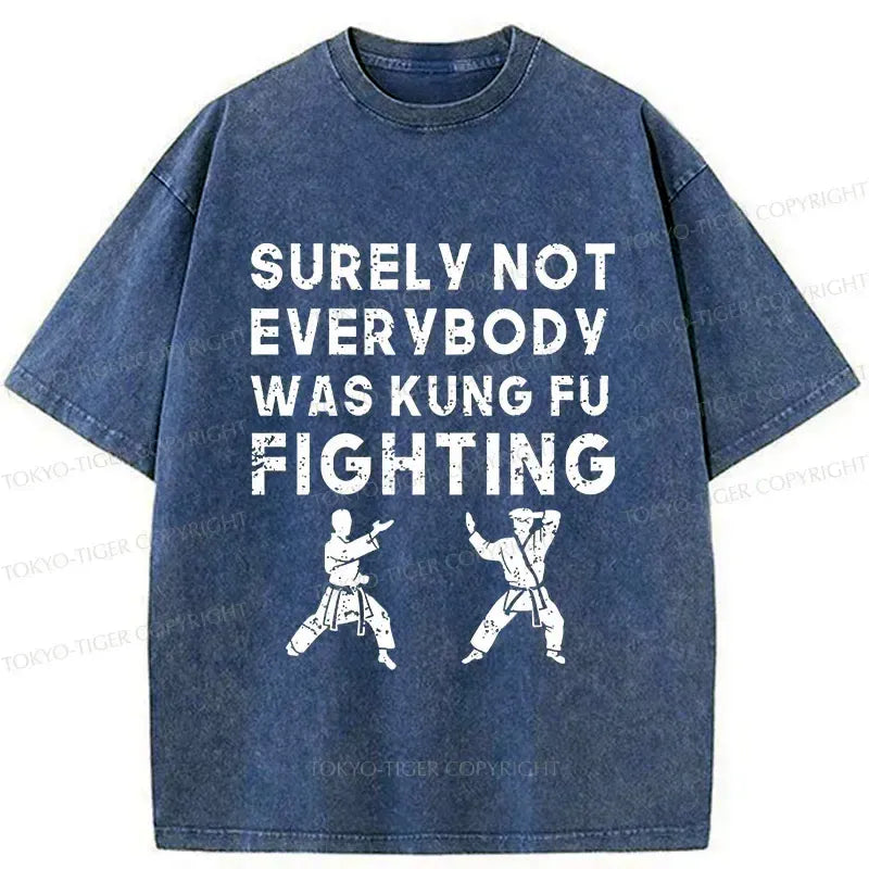 Kyoto-Lion Funny Kung Fu Washed T-Shirt