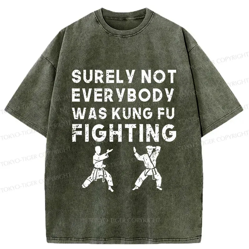 Kyoto-Lion Funny Kung Fu Washed T-Shirt