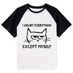 Kyoto-Lion Confident Kitten Raglan T-shirt