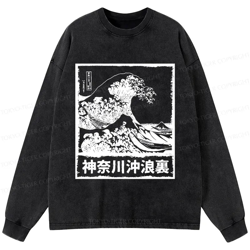 Japanese Wave Washed T-Shirt for Summer