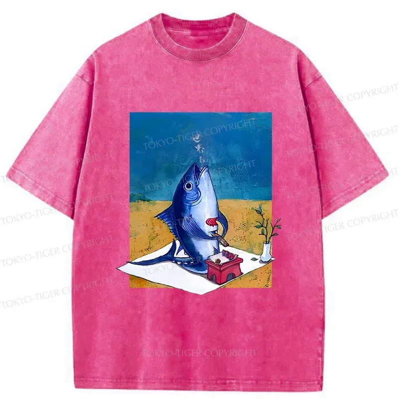 Kyoto-Lion Tuna Filleting Washed T-Shirt
