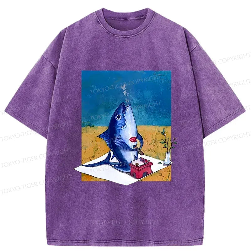 Kyoto-Lion Tuna Filleting Washed T-Shirt