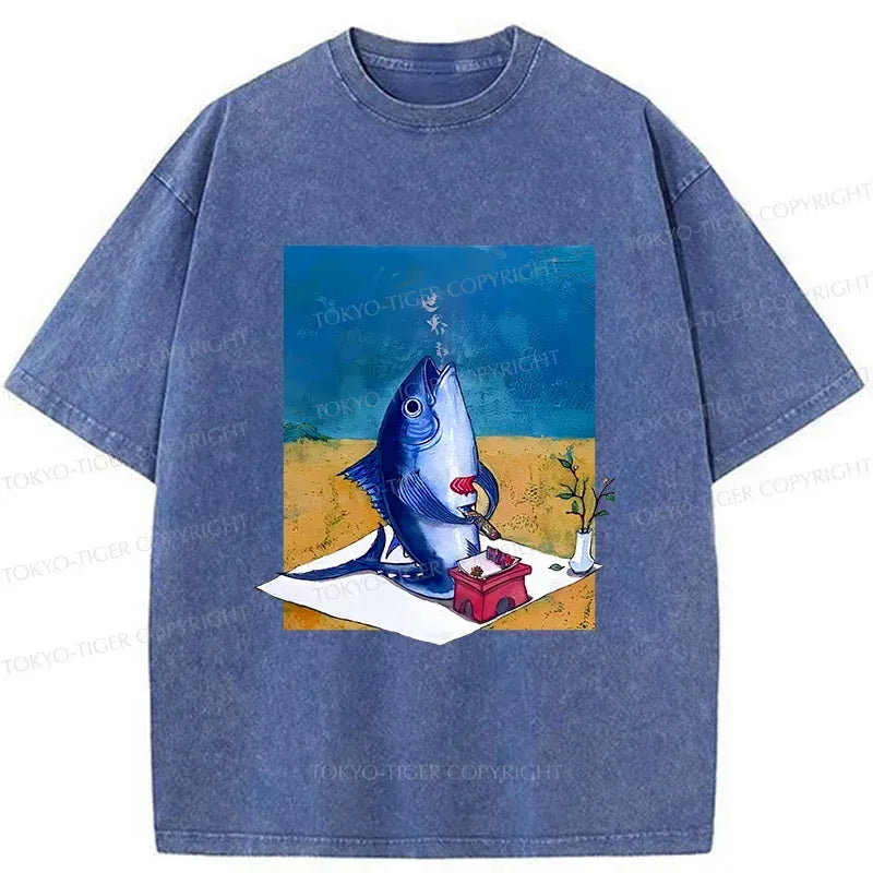 Kyoto-Lion Tuna Filleting Washed T-Shirt