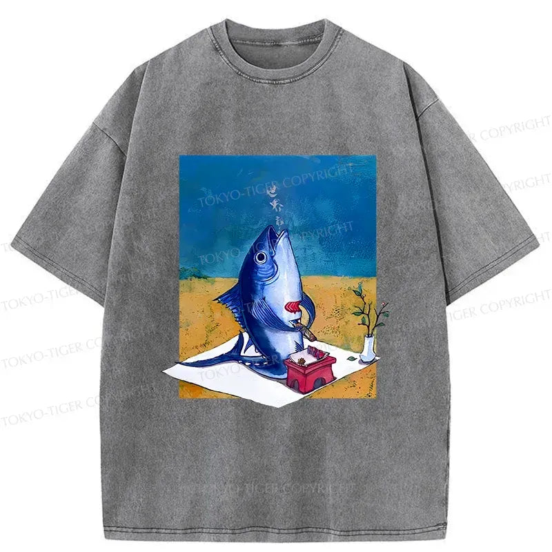 Kyoto-Lion Tuna Filleting Washed T-Shirt