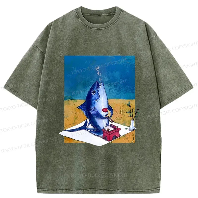 Kyoto-Lion Tuna Filleting Washed T-Shirt