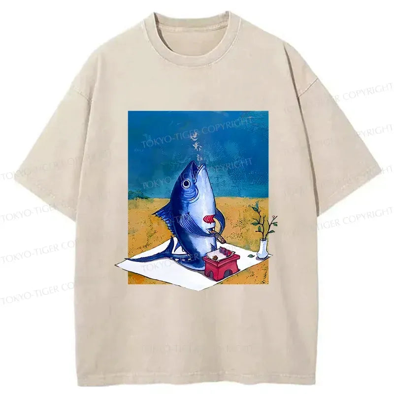 Tuna Filleting Japanese T-Shirt for Summer
