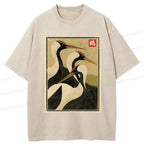 Kyoto-Lion Japanese Crane Vintage Washed T-Shirt