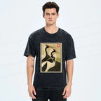 Washed Unisex T-Shirt with Japanese Art