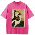 Kyoto-Lion Japanese Crane Vintage Washed T-Shirt