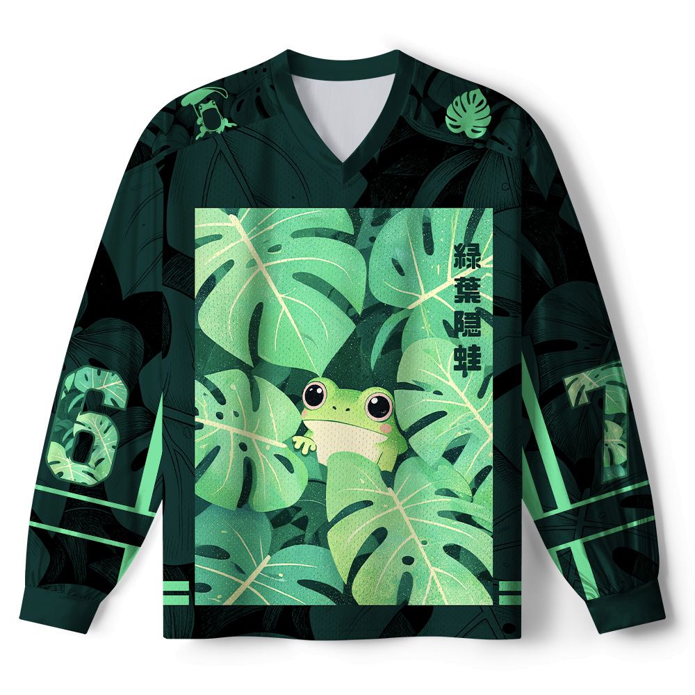Kyoto-Lion Monstera Deliciosa Frog Paneled Long Sleeve Jersey