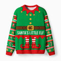 Kyoto-Lion Santa's Little Elf Fuzzy Christmas Ugly Sweatshirt